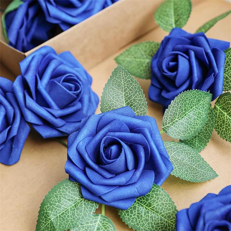 Christmas Artificial Rose Bouquet, 25pcs set Faux Rose Flower Bouquet with Stem, Decorative Flowers for Home Party Wedding, Home Decor Supplies