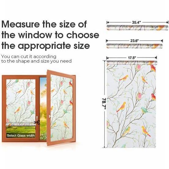 Window Privacy Film (17.5 x 78.7 Inches) - Stained Glass, Frosted Glass, Bathroom Privacy. Non-Adhesive, Heat Control & Decorative for Room. Decoration Light