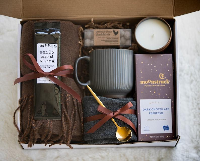 Christmas Gift Box, Gift Box for Him Coffee Lover Gift Appreciation Gift Thank you gift Cozy Gift Self Care Box For Women, Care Package for Her Gift Box For Her