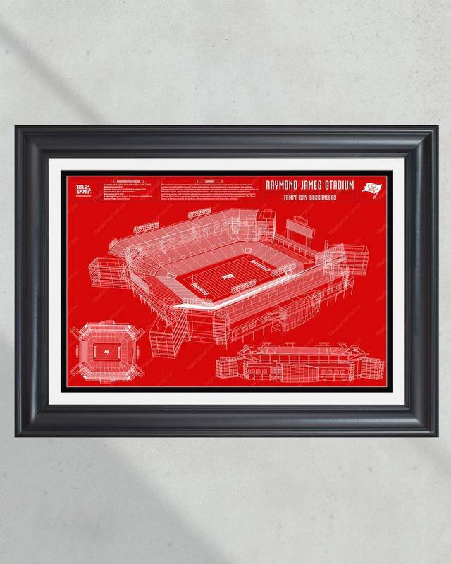 Tampa Bay Buccaneers Raymond James Field Stadium Blueprint Football Print