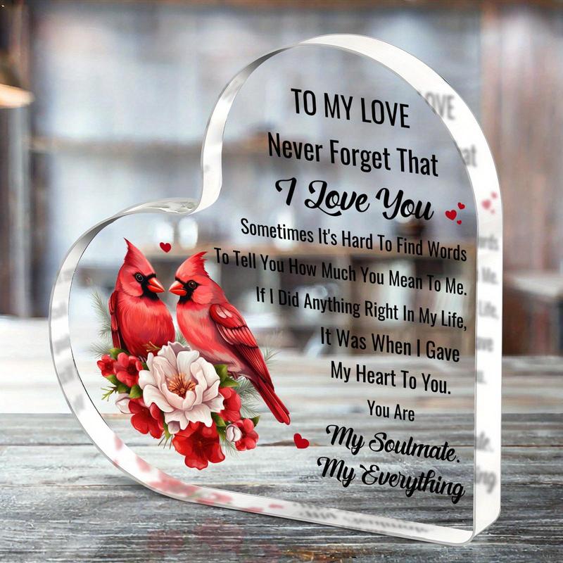 Acrylic Heart Shaped Ornament, Romantic Heart Shaped Acrylic Gift, Gift for Her, Boyfriend Gifts, Cute Girlfriend Gifts, Gifts Ideas