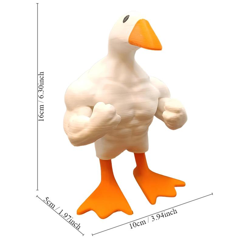 Muscle Duck Design Ornament, 1 Count Creative Animal Shaped Decoration, Desktop Decoration for Home Office, Funny Gift Option