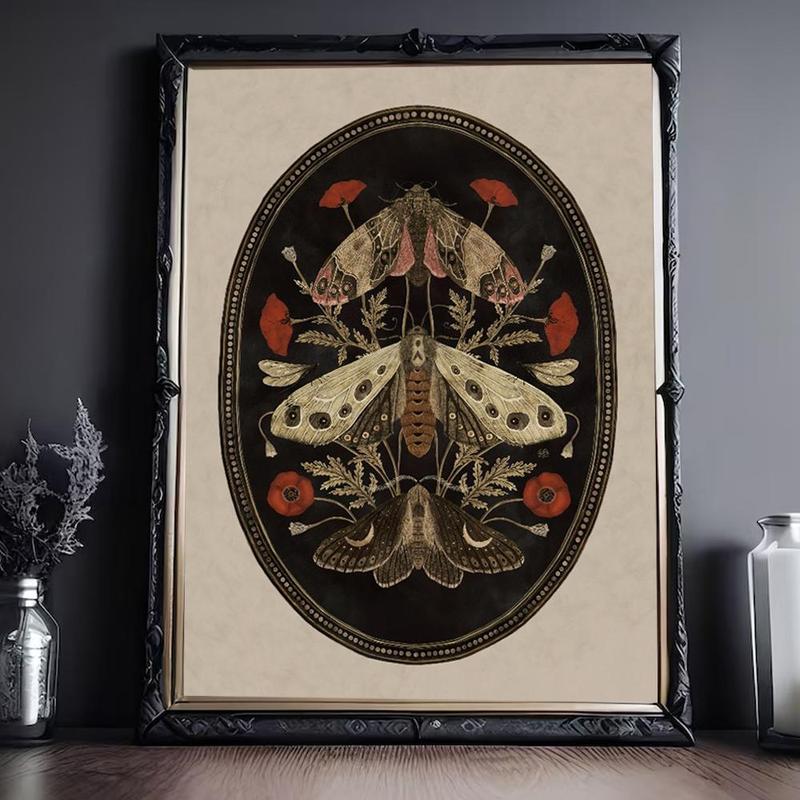 Vintage Butterfly Pattern Unframed Painting, 1 Count Animal Pattern Wall Art, Wall Decor for Home Living Room Bedroom Study Room