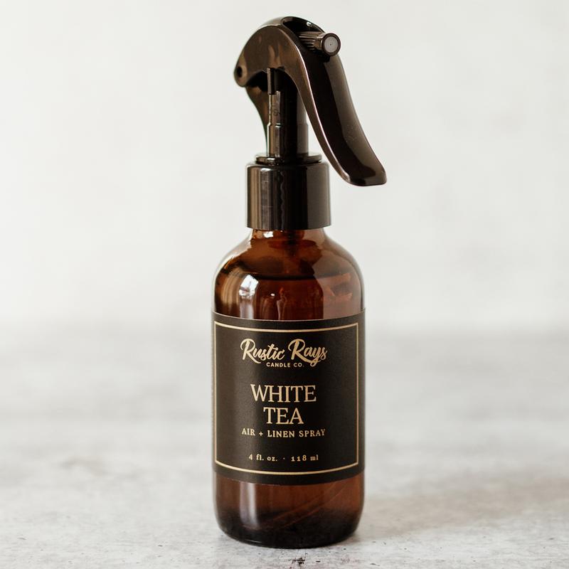 White Tea Room Spray - Glass Bottle - 4 oz - Air + Linen Spray Fragrance