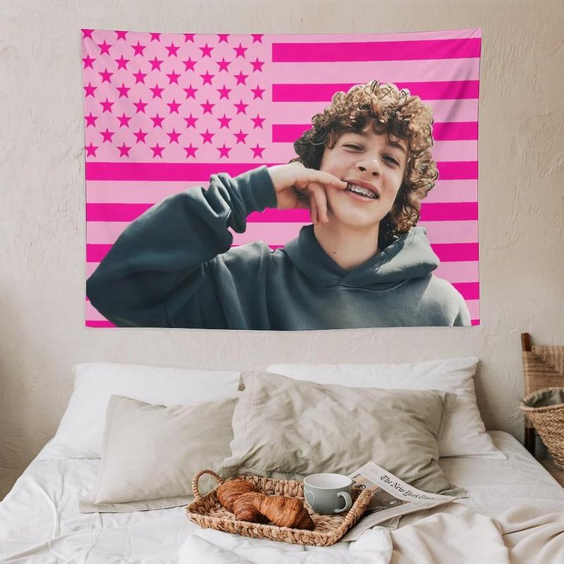 Nelson Celebrity and Decorations Stuff American Pink Flags Wall Funny Tapestry Hanging Neumann Merch for Dorm Bedroom Decorative