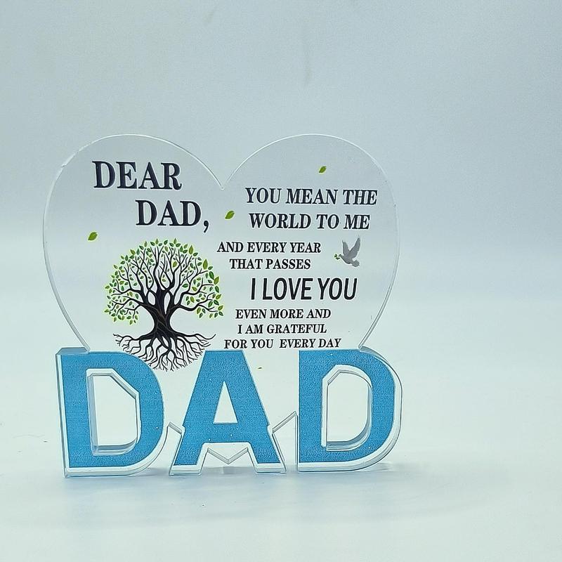 Gifts for Dad- Engraved  Heart Birthday Gifts for Dad 3.9 x 3.9 inch - Cool Fathers Day Presents from Daughter, Son, Mom - Heartwarming Men Birthday Gift,  Dad Gifts,Ideas (Dad-heart2)