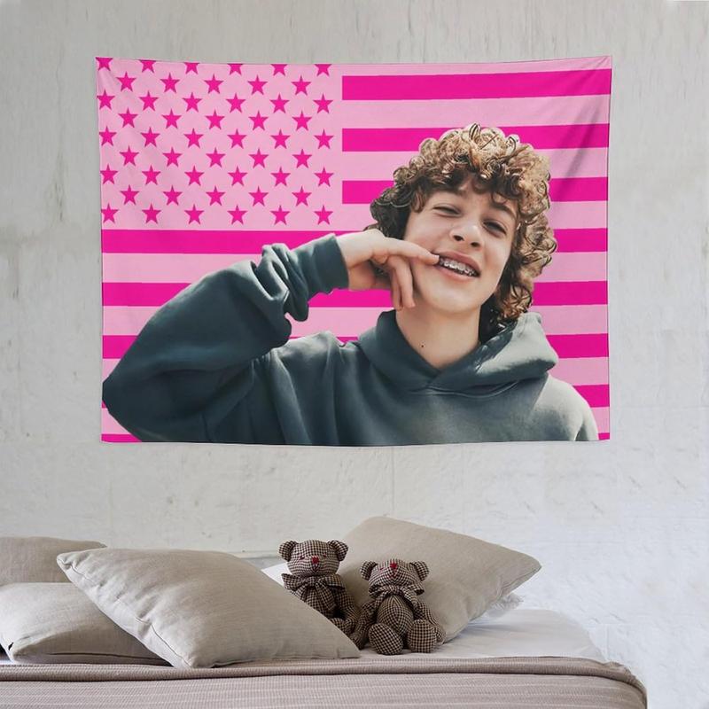 Nelson Celebrity and Decorations Stuff American Pink Flags Wall Funny Tapestry Hanging Neumann Merch for Dorm Bedroom Decorative