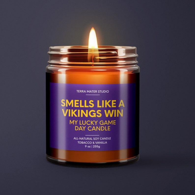 Smells Like A Vikings Win | Minnesota Lucky Game Day Candle | Soy Candle | Vikings Gift | Sports Gift | Minnesota Candle | Vikings Candle