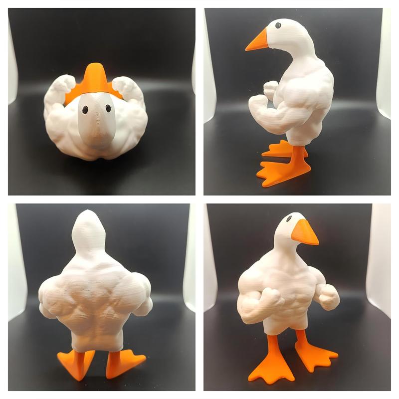 Muscle Duck Design Ornament, 1 Count Creative Animal Shaped Decoration, Desktop Decoration for Home Office, Funny Gift Option