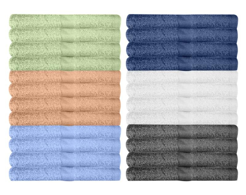 Washcloths 24 Pack Multicolour Wash Cloths for Bathroom, Spa, and Gym Towel, Extra-Absorbent Flannel Face 100% Cotton(12x12)