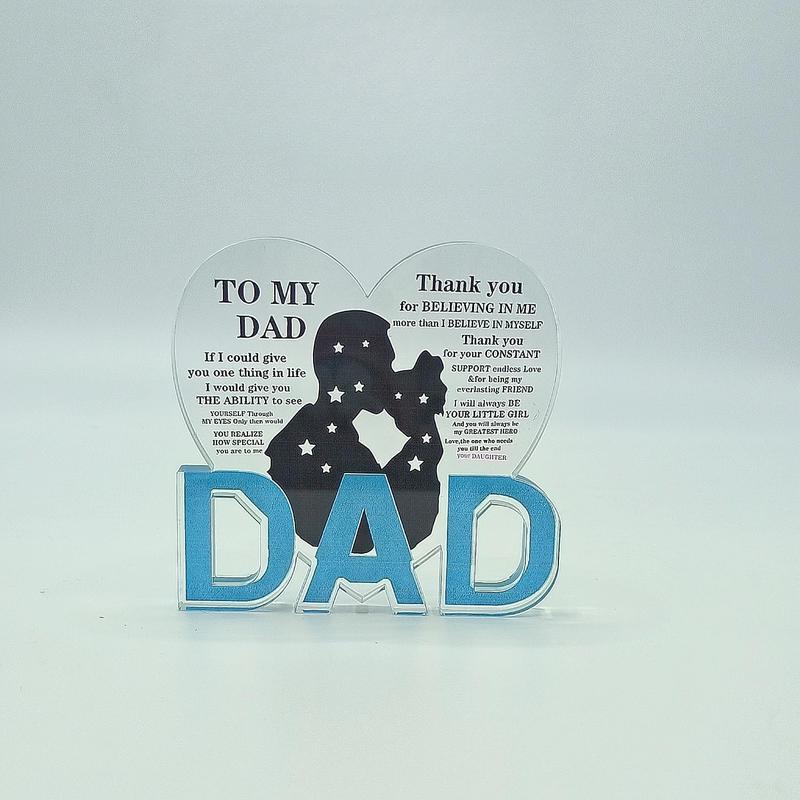 Gifts for Dad- Engraved  Heart Birthday Gifts for Dad 3.9 x 3.9 inch - Cool Fathers Day Presents from Daughter, Son, Mom - Heartwarming Men Birthday Gift,  Dad Gifts,Ideas (Dad-heart2)