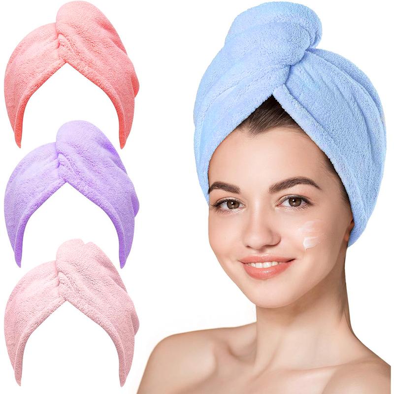 Super absorbent coral velvet lady dry hair cap-thickened towel wrap, fast dry hair and styling-anti-allergy, knitted design