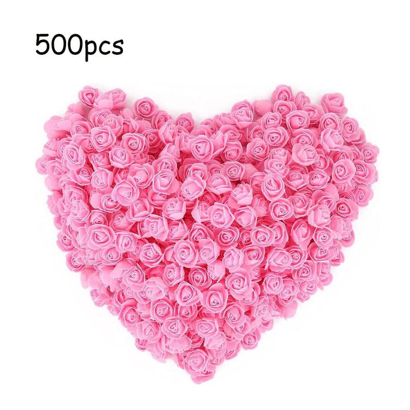 Artificial Foam Rose Head, 500pcs Simulation Foam Rose Flower, Fake Flower Head for DIY Craft, Home Decor Supplies