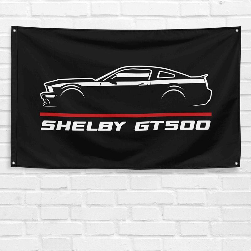 For Mustang Shelby GT500 2007 Car Enthusiast 3x5 ft Flag Grandpa Dad Son Birthday Gift Man Cave Garage Wall Decor Banner