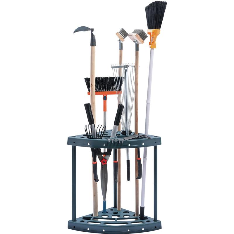 VEVOR Garden Tool Organizer, 19 Slots, Yard Tool Tower Rack for Garage Organization and Storage, Hold Long-Handled Tool Rake Broom Shovel, PP Garden Tool Stand Holder Organizer for Yard, Shed, Outdoor