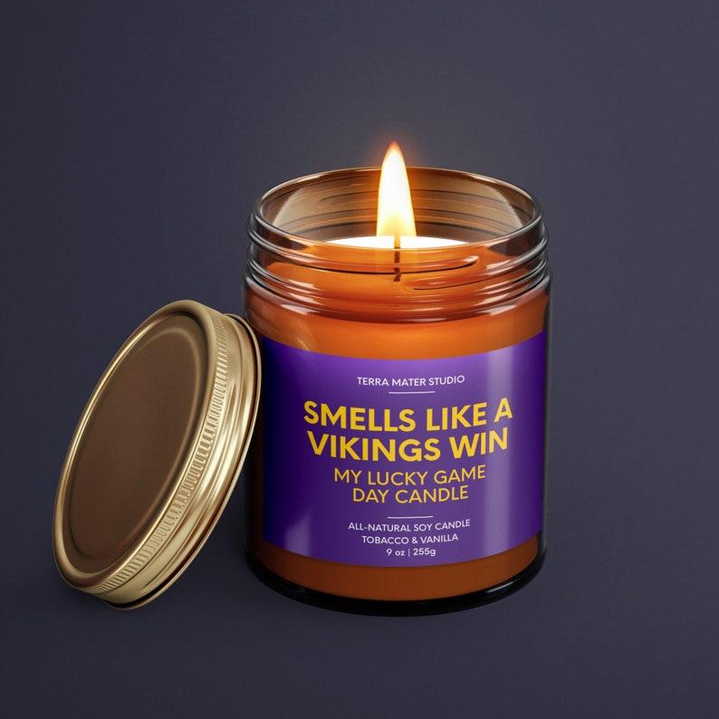 Smells Like A Vikings Win | Minnesota Lucky Game Day Candle | Soy Candle | Vikings Gift | Sports Gift | Minnesota Candle | Vikings Candle