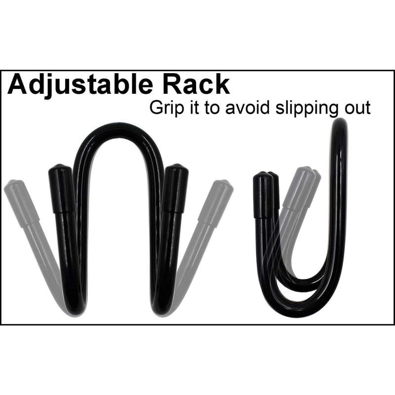 Flexible Over The Seat Hard Hat Rack Holder Back Seat Hanger Headrest Hanger Headrest Hook (Black X 2 Pack)