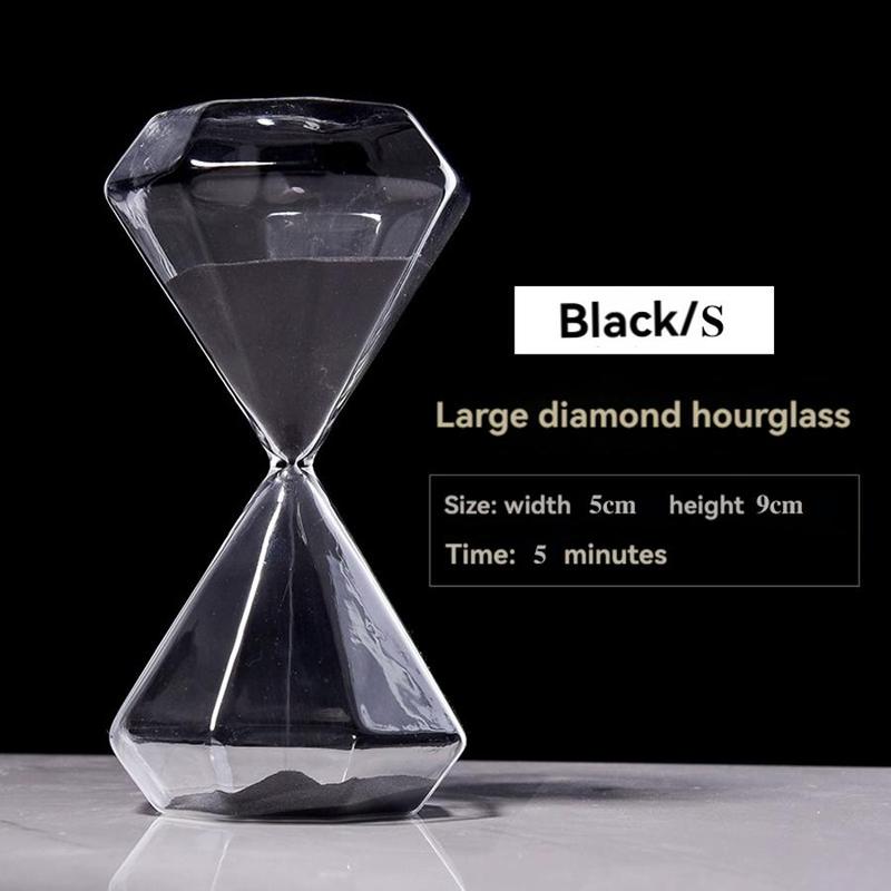 Diamond Glass Hourglass, 1 Count 5 15 30 Minutes Desktop Decoration Ornament, Creative Home Decor for Living Room Bedroom Office