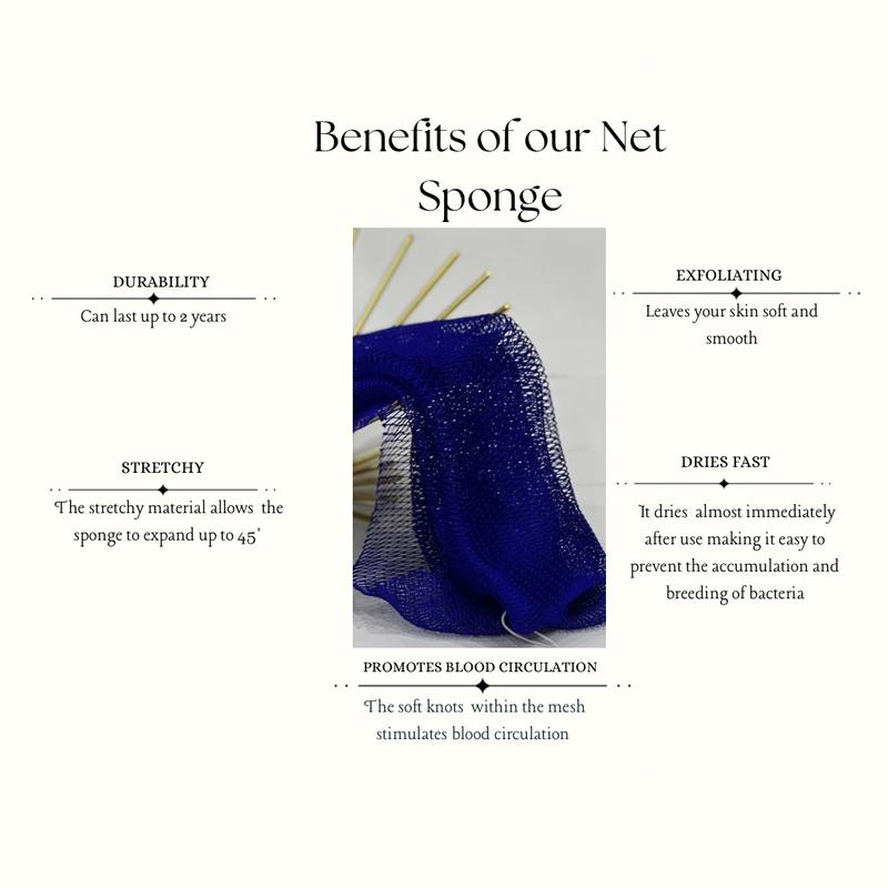 African Exfoliating Net Sponge, African Net Sponge - Ethically Sourced from Nigeria. Shower Accessories Smooth