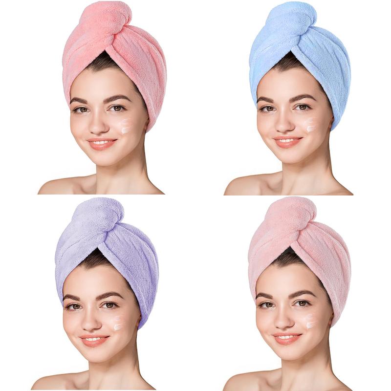 Super absorbent coral velvet lady dry hair cap-thickened towel wrap, fast dry hair and styling-anti-allergy, knitted design