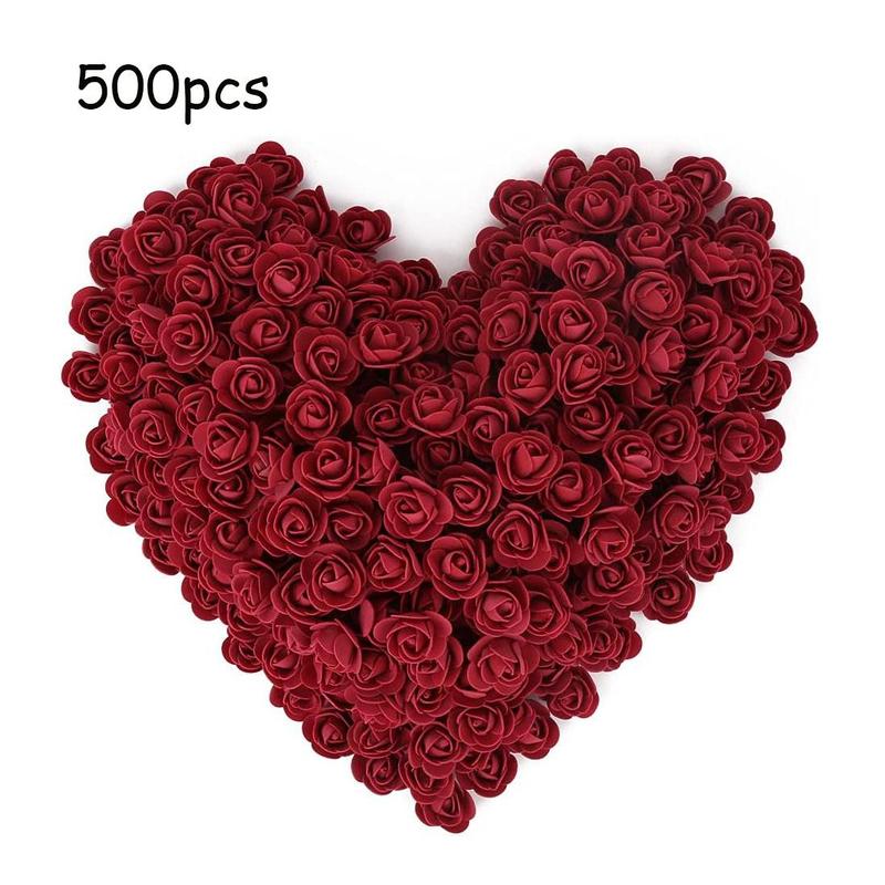 Artificial Foam Rose Head, 500pcs Simulation Foam Rose Flower, Fake Flower Head for DIY Craft, Home Decor Supplies