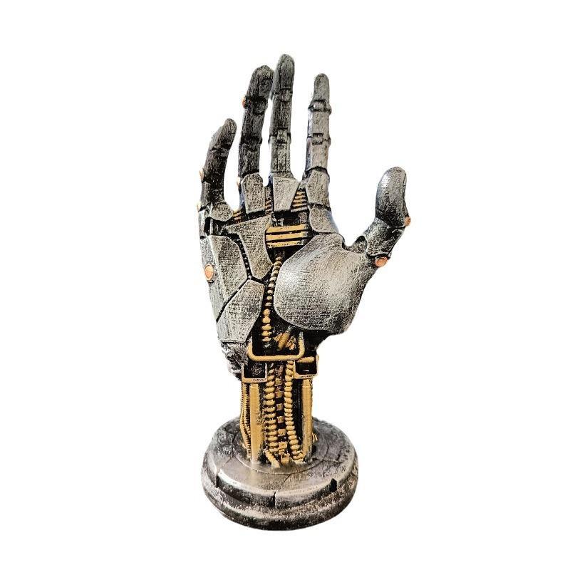 Mechanical Hand Design Resin Ornament, 2 Counts Creative Game Controller Sundries Storage Holder Desktop Decoration, Home Organizer for Living Room Bedroom Office Dormitory