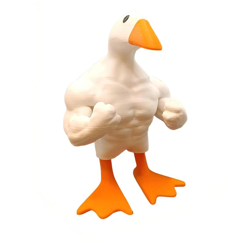 Muscle Duck Design Ornament, 1 Count Creative Animal Shaped Decoration, Desktop Decoration for Home Office, Funny Gift Option