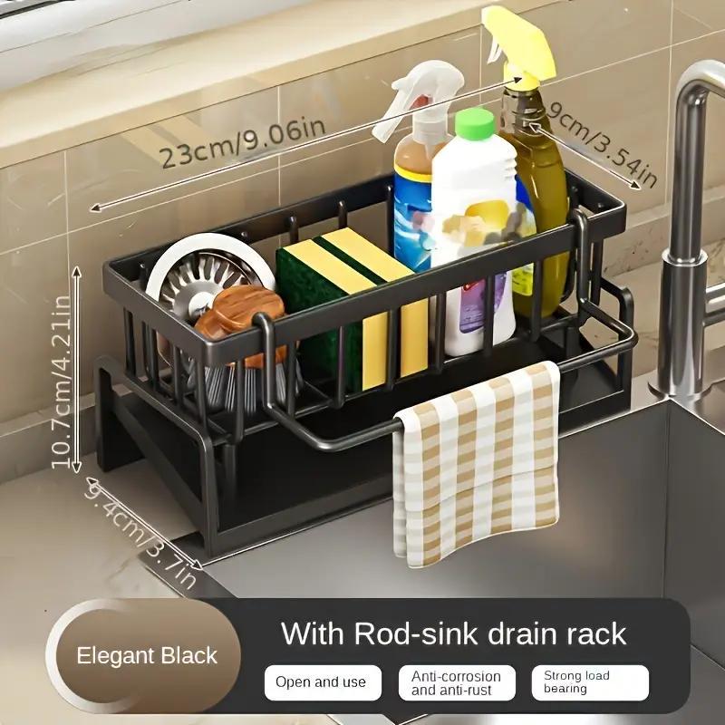 Kitchen Sink Organizer, Space Saving Sponge Soap Brush Cloth Storage Rack, Kitchen Sink Storage Rack, Kitchen Organizer