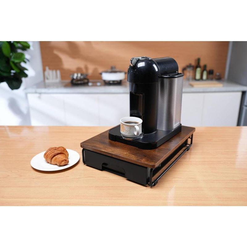 Wooden Coffee Pod Storage Drawer Holder Compatible with Nespresso Vertuoline Capsules