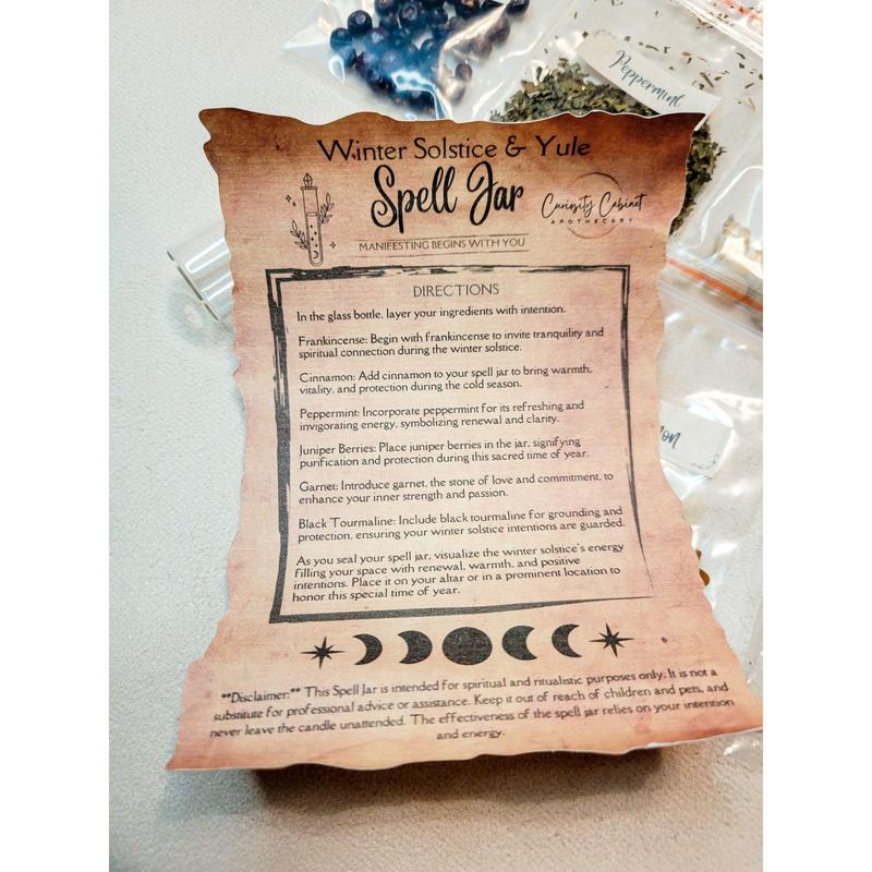 Winter Solstice and Yule Spell Jar Kit - Deluxe and Gift Set Editions