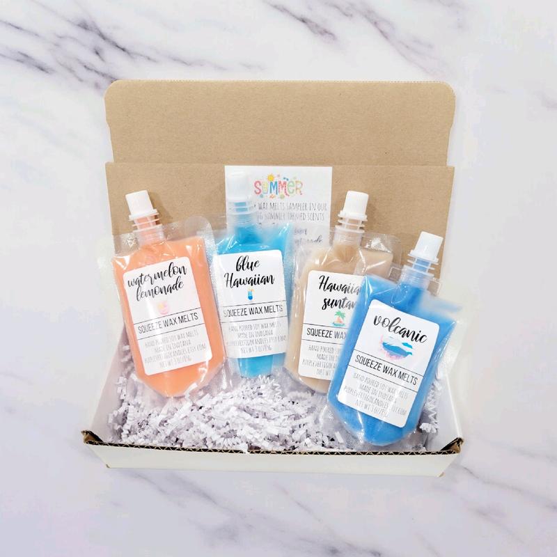 Squeezable Wax Melt Sampler Box, FOUR bestseller Summer Scents