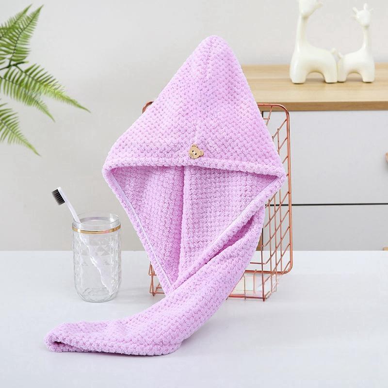 Solid Color Hair Drying Towel, Reusable Hair Drying Towel, Soft Absorbent Hair Towel for Women