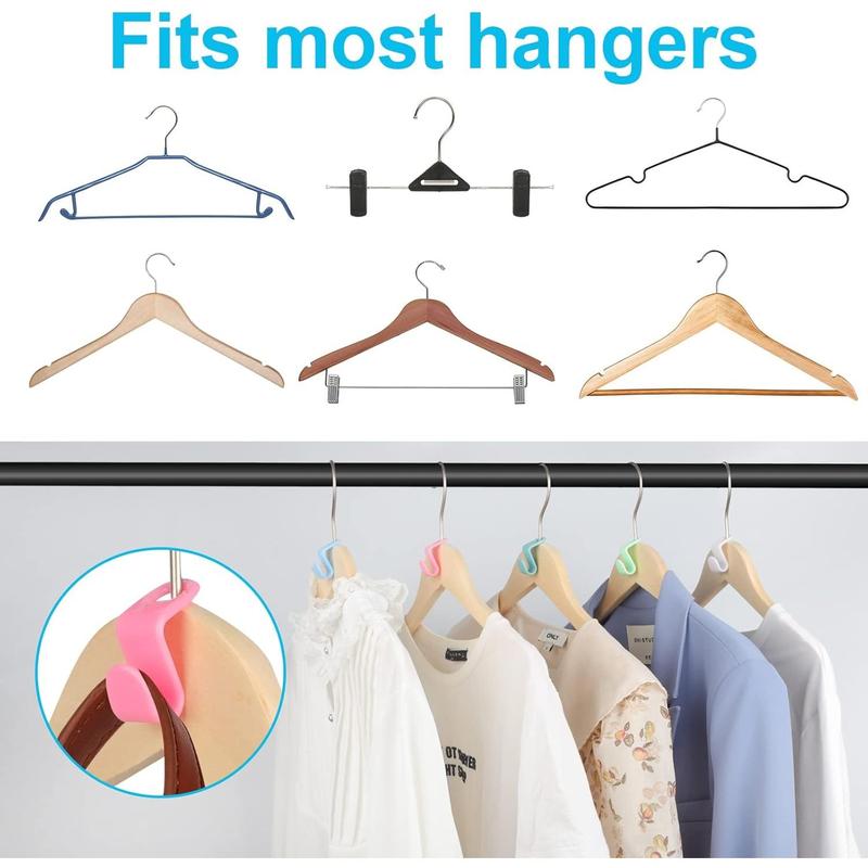 100 Count Hanger Connector Hooks, Hangers Space Saving, Hanger Hooks, Hanger Clips for Plastic Hangers