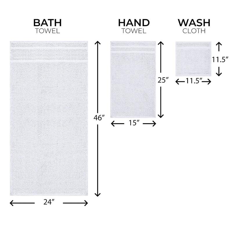 M.a.i.n.st.a.y.s. 10 Piece Bath Towel Set with Upgraded Softness & Durability, Gray or White