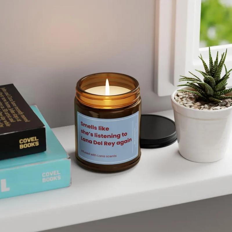 She's Listening Lana Del Rey Scented Candle Gift, Cute Gift For Best Friend, Gift Christmas Candle, Organic Candle