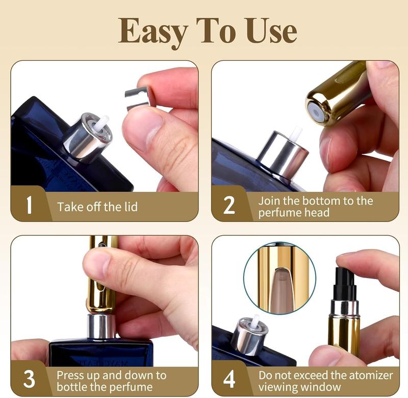 Portable Mini Refillable Perfume Atomizer Bottle Refillable Perfume,Travel Size, Spray Scent Pump Case(5ml,5 Pack)