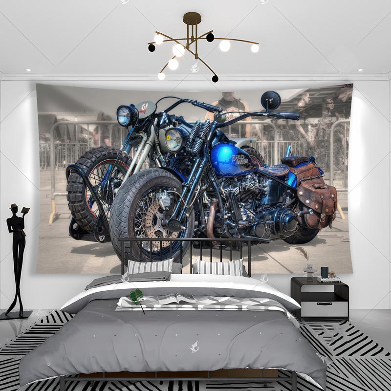 Wild West Motorcycle Tapestry Banner Flags Cool Sports And Travel Style Room Wall Hanging Decoration tapestry for bedroom Table