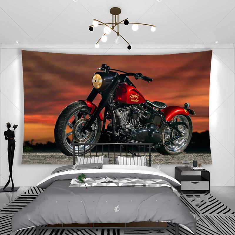 Wild West Motorcycle Tapestry Banner Flags Cool Sports And Travel Style Room Wall Hanging Decoration tapestry for bedroom Table