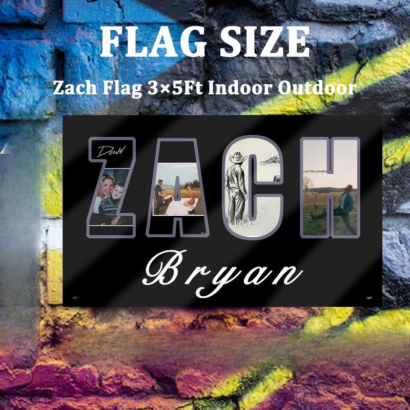 Zach Flag Zach Tapestry, Country Music Inspirational Zach PosterGrommets Home Zach Banner Flags for Dorm Wall Party Outside Decor