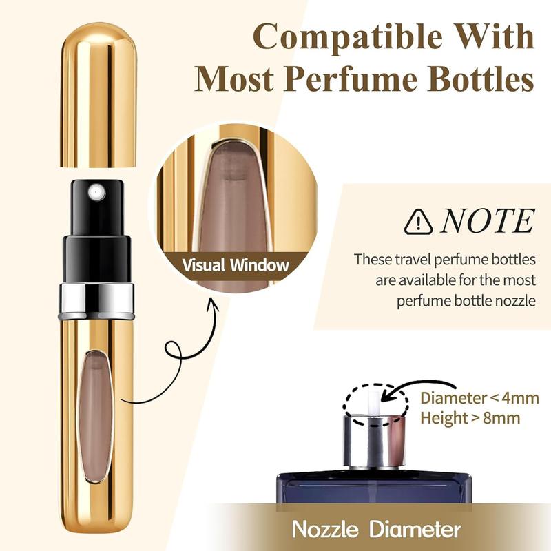 Portable Mini Refillable Perfume Atomizer Bottle Refillable Perfume,Travel Size, Spray Scent Pump Case(5ml,5 Pack)