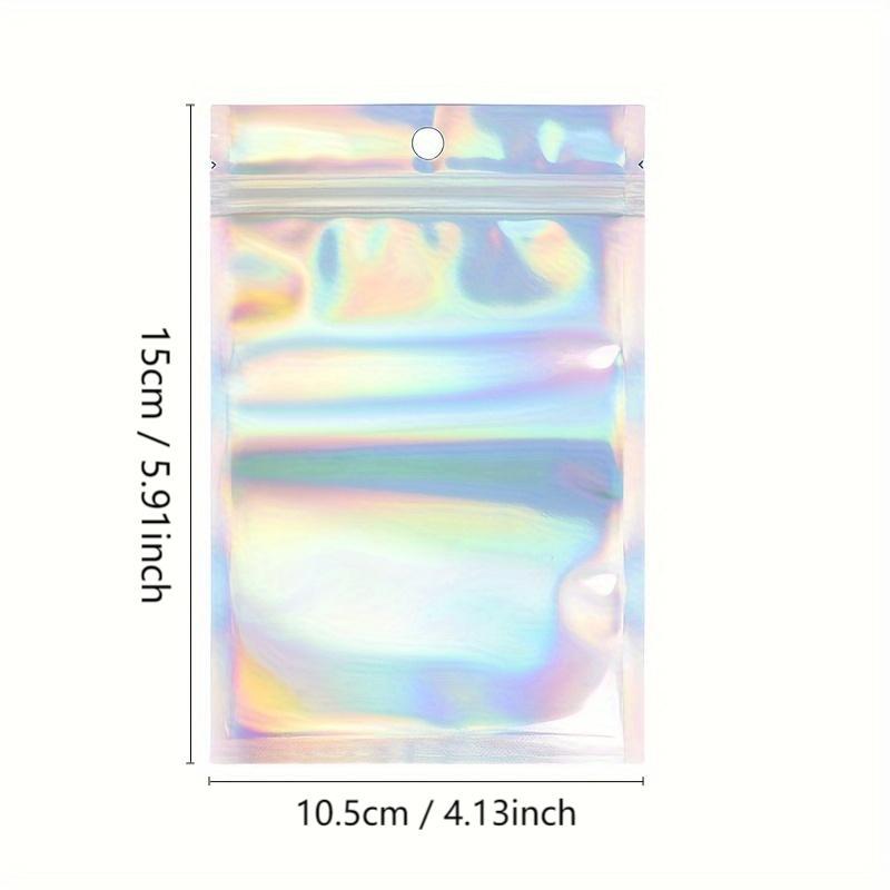 Transparent Laser Color Display Bag, 50pcs Reusable Self-sealing Storage Bag for Jewelry, Earrings, Necklaces, Bracelets, Rings, Storage Organizer