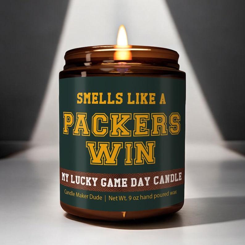 Packers Candle,  Smells Like A Packers Win Candle, Game Day Decor, Funny Packers Green Bay Fan Gift, Lucky Packers Candle Unique