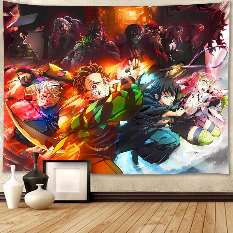 Christmas 2024 Ornament - Anime Tapestry Anime Gifts Anime Background Decoration Merchandise Wall Hanging Tapestries for Bedroom Dorm Living Room Colorful Light