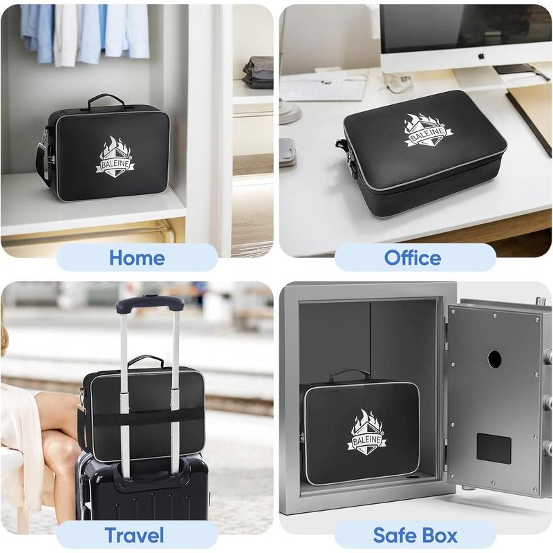 Fireproof Document Bag with Lock, Portable Waterproof Fire Proof File Organizer Box, File Storage Bag Safe Box for Important Paperwork