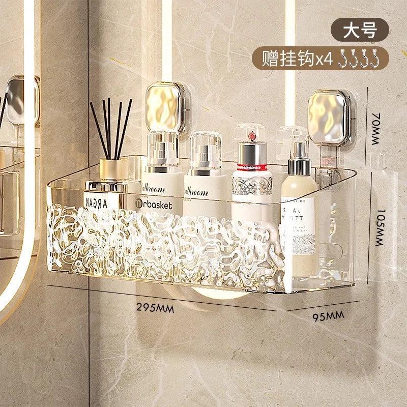 Bathroom Shelf Organizer Toilet Adhesive Shampoo Gel Storage Basket Decoration Bathroom Corner Shower Shelf Rack Accessories