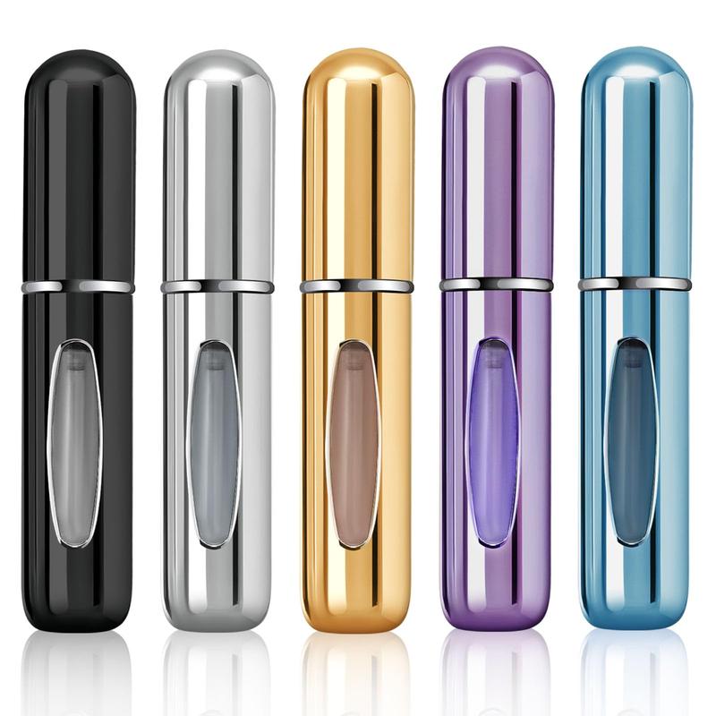 Portable Mini Refillable Perfume Atomizer Bottle Refillable Perfume,Travel Size, Spray Scent Pump Case(5ml,5 Pack)