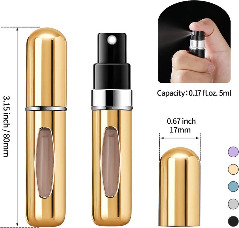 Portable Mini Refillable Perfume Atomizer Bottle Refillable Perfume,Travel Size, Spray Scent Pump Case(5ml,5 Pack)