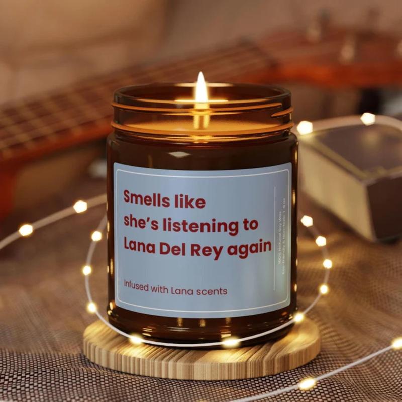 She's Listening Lana Del Rey Scented Candle Gift, Cute Gift For Best Friend, Gift Christmas Candle, Organic Candle