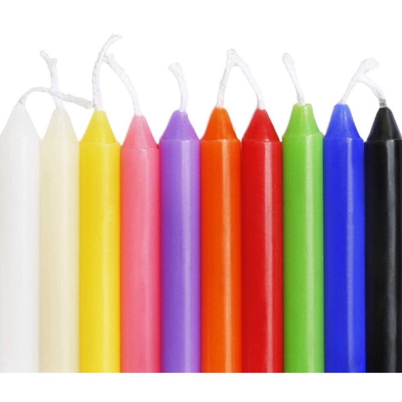 100 pcs Unscented Assorted Colors Mini Taper Candle | 4