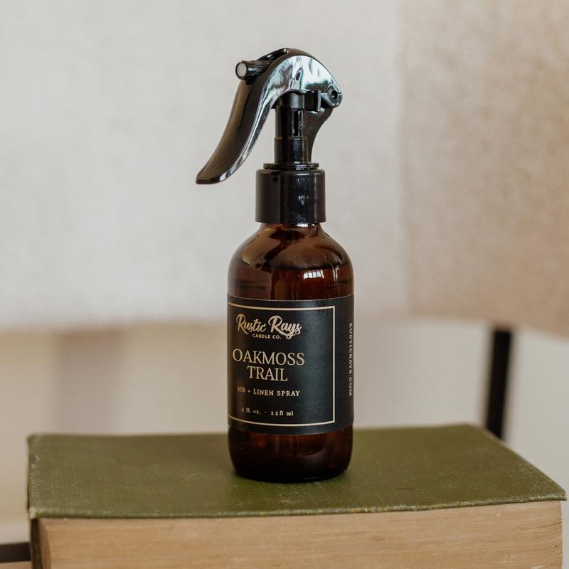 Oakmoss Trail Room Spray - Glass Bottle - 4 oz - Air + Linen Spray Fragrance